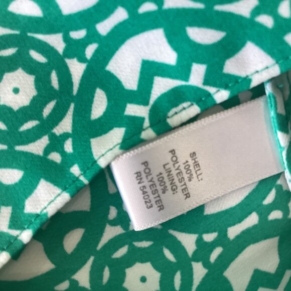 Banana Republic Green & White Print A-Line Dress Size 0 - Picture 5 of 13